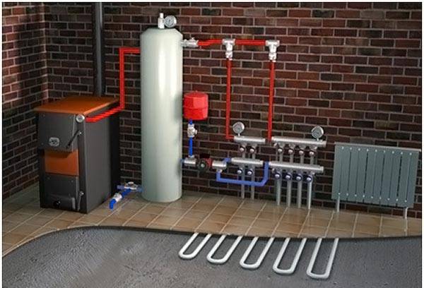 Caldeira a gasóleo de duplo circuito