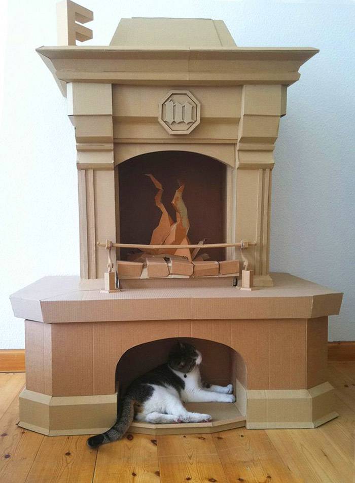 Το χαρτόνι είναι βολικό για αυτούς. ότι μπορεί να χρησιμοποιηθεί για την κατασκευή μιας δομής σχεδόν οποιουδήποτε σχήματος