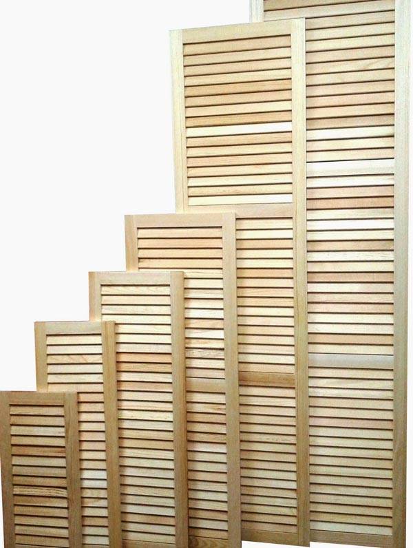 Unpainted pine louvered doors