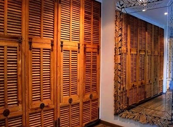 Louvered doors in vintage style