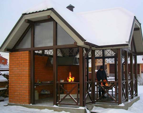 Placing a gazebo in the courtyard of the house