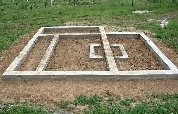 The foundation for a gazebo with a stove