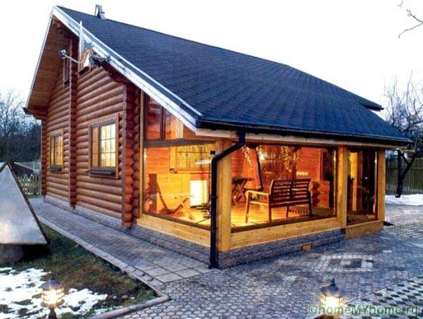 Proiecte de saună cu o cameră de relaxare și o terasă