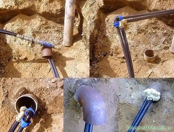 Installation de la canalisation du caisson à la maison