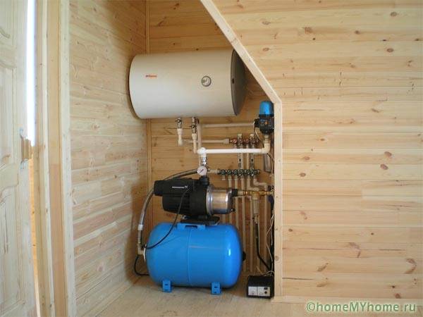 Emplacement de la station de pompage et du collecteur de distribution dans la maison