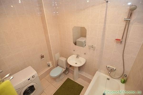 Bathroom interior combined with toilet
