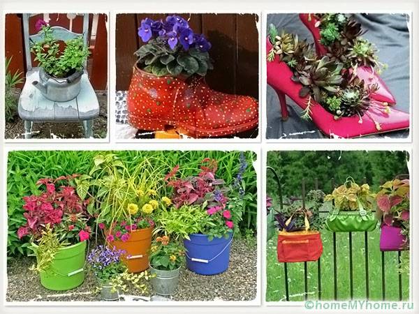 Parterre de fleurs à faire soi-même à partir de matériaux de rebut