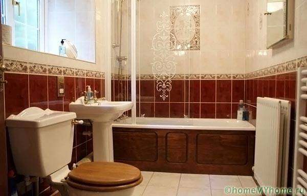 Elements of the classic style - ocher shades and specific sanitary ware