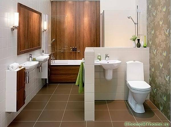 Bathroom interior combined with toilet