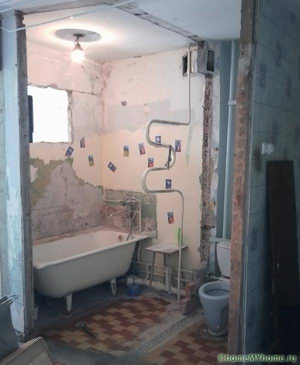 First stage: the partition is dismantled