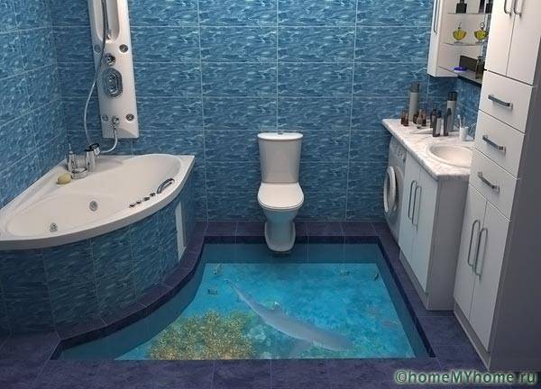 3D bathroom floor