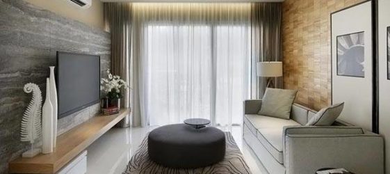 Bahagian dalam pangsapuri dalam gaya bergaya moden