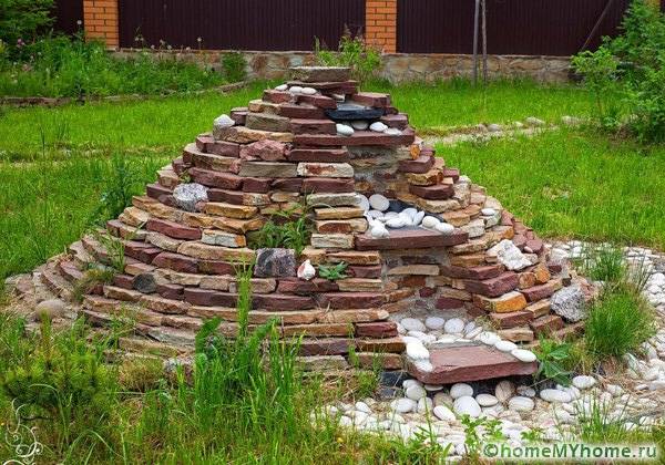 The pyramid is a very good solution for a rock garden