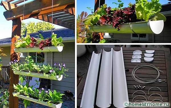 Ένα παράδειγμα ανθισμένου κήπου από πλαστική άμπωτη