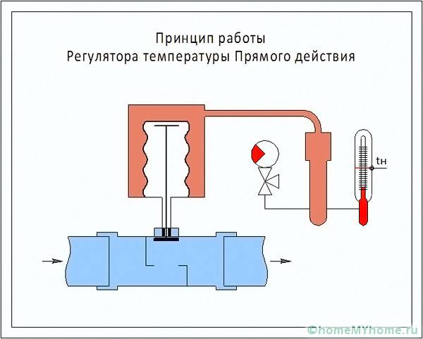 This diagram allows you to understand how the direct action mechanism works.