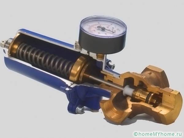 The product is adjusted using the mounted pressure gauge
