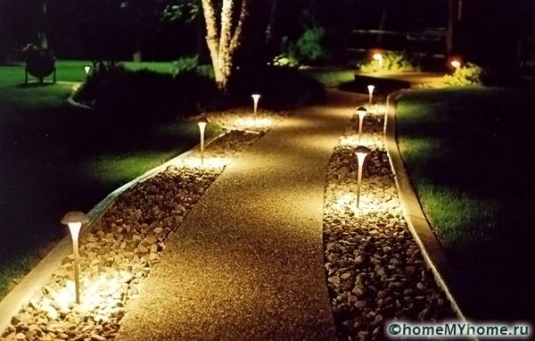 Illuminazione del percorso del giardino