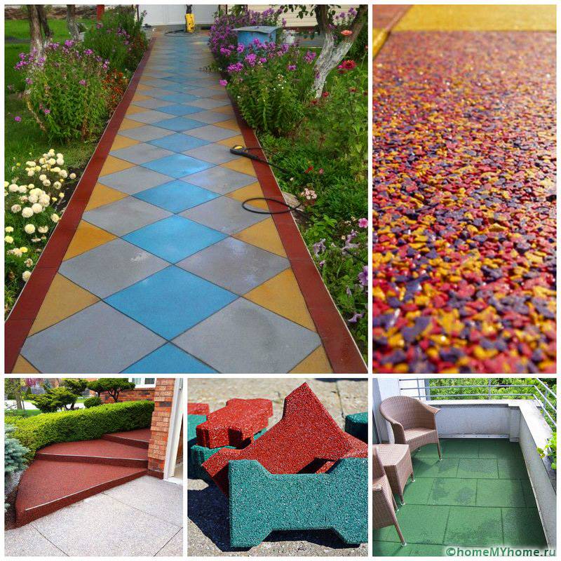 Ladrilhos de borracha para caminhos no país: preço