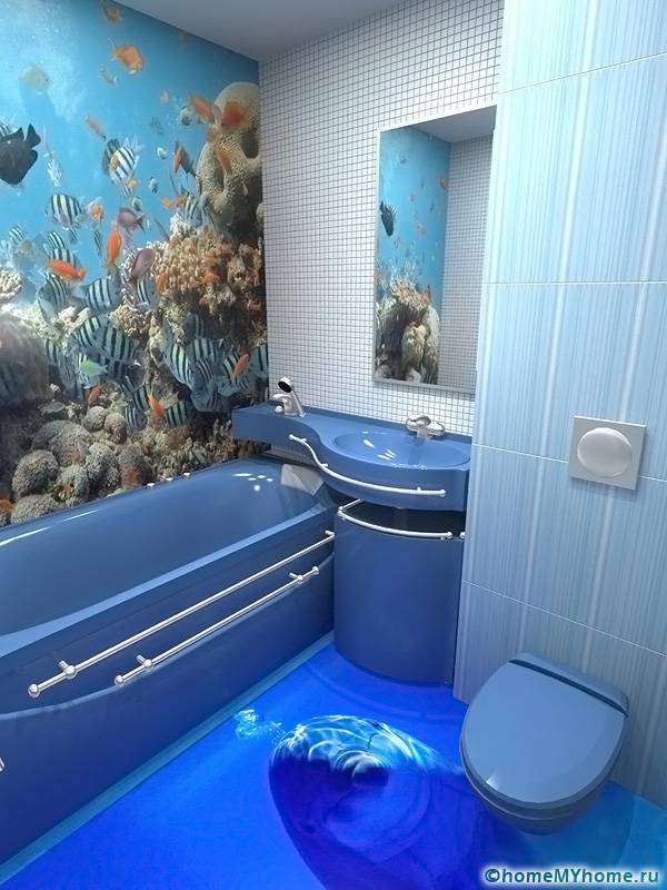 Il pavimento autolivellante del bagno può essere decorato nel colore delle pareti