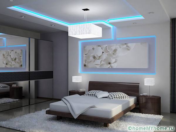 Двустепенни тавани от гипсокартон: снимка