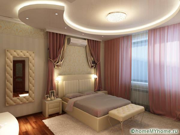 Двустепенни тавани от гипсокартон: снимка