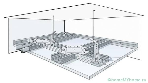 Подобен дизайн се използва в супермаркети и други индустриални помещения.