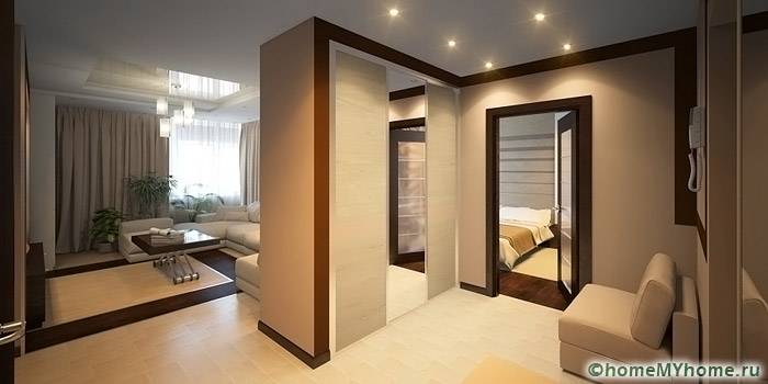 Walls without a pattern are versatile and allow you to combine space