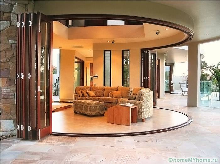Folding doors are not only suitable for standard doorways