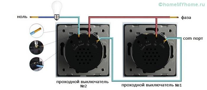 Wiring diagram for touch switches