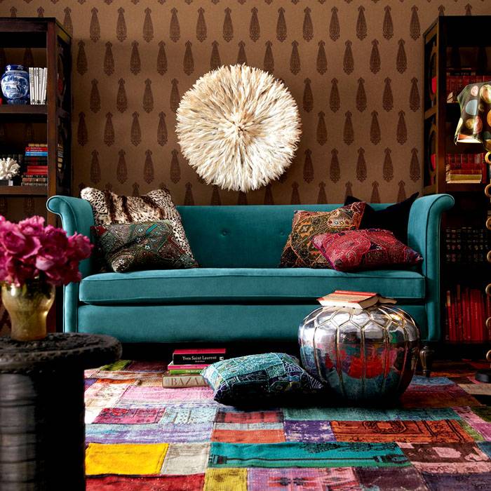 Boho chic in the living room