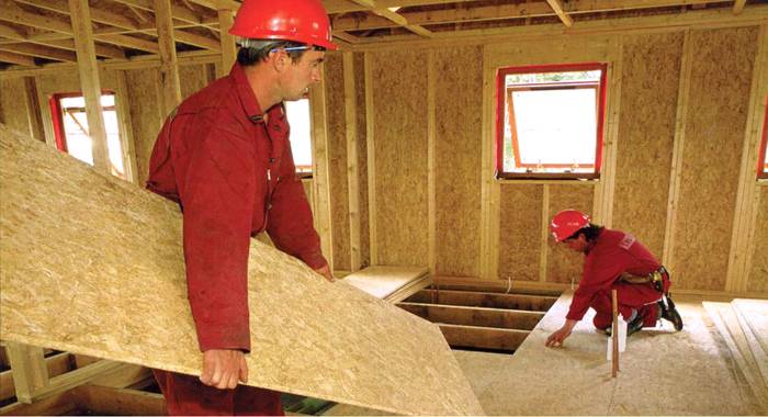 การติดตั้ง OSB สำหรับงานตกแต่งภายใน