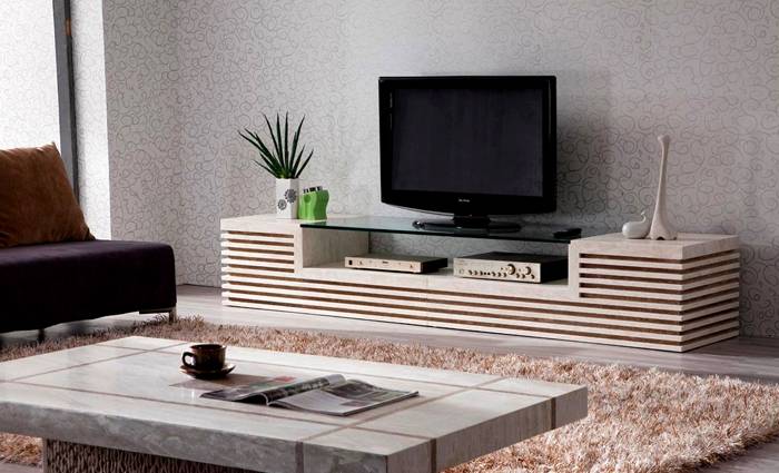 Πέτρινο ντουλάπι με γυάλινο ράφι