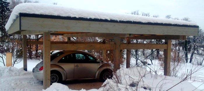 A canopy over the machine greatly simplifies operation in winter