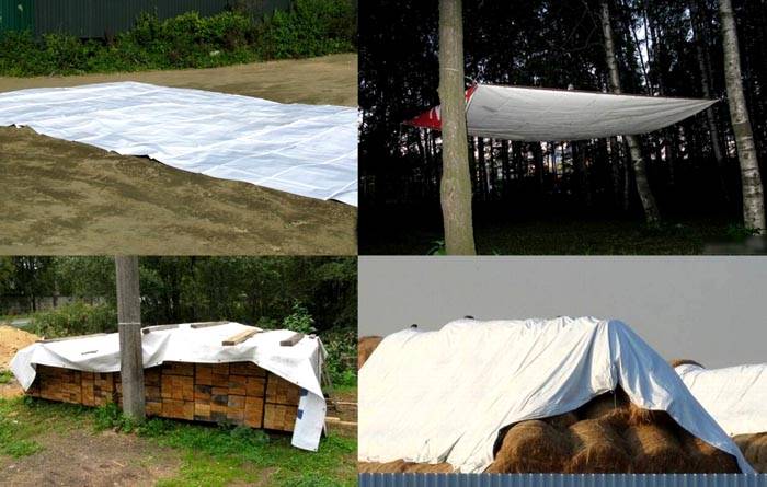 You can make various useful devices from a banner, or a tent for a truck. In particular - carport