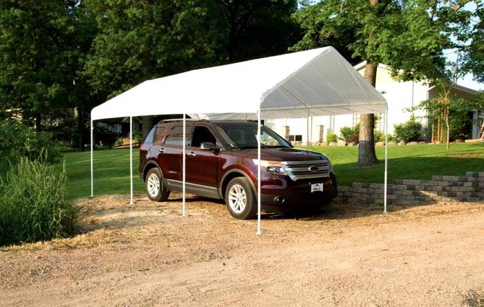 You can purchase a ready-made prefabricated frame from the manufacturer, a folding fabric awning for a car. Such a structure, if necessary, can be quickly moved to another place, dismantled for storage