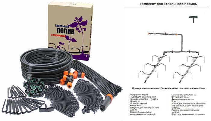 ชุดวัสดุพื้นฐานสำหรับการให้น้ำแบบหยด