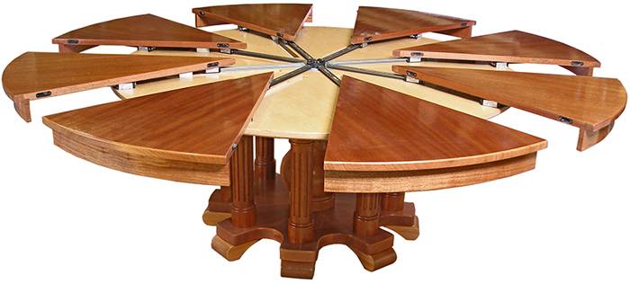 This is what a round sliding table for the kitchen area looks like.