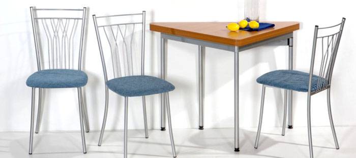 The photo shows models with curved legs