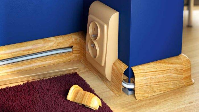 Pilihan untuk skirting dengan pemasangan wayar