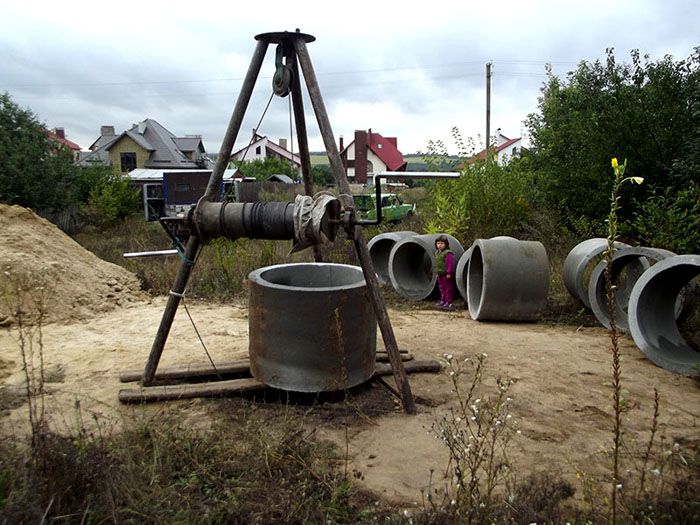 Verwenden Sie zum genauen Absenken ein Stativ mit Winde