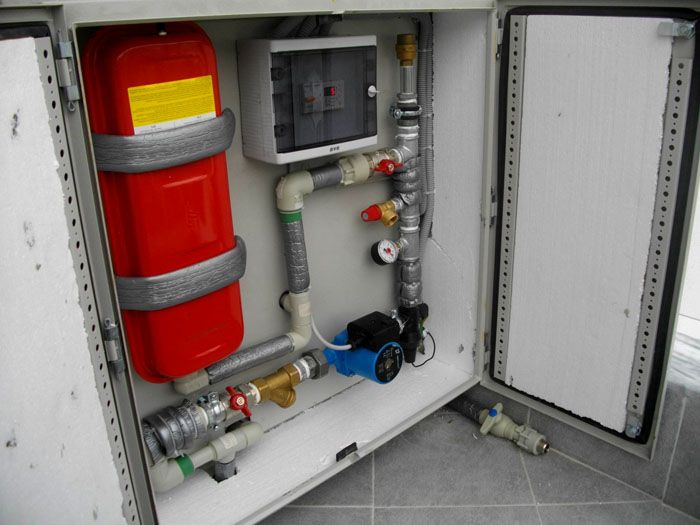 Ainsi, vous pouvez placer tout l'équipement nécessaire pour le système de chauffage.