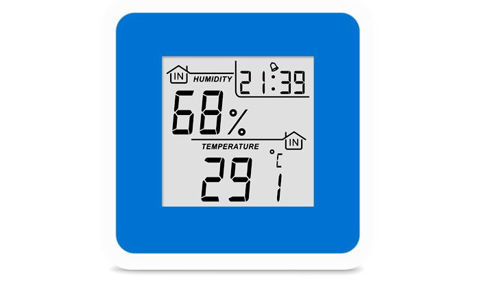 Digital thermohygrometer with clock T-07