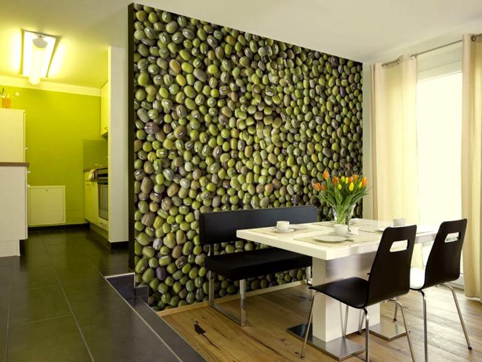 3D wallpaper with coffee beans is suitable for kitchen decoration