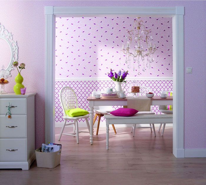 Harmonious combination of 3 colors of non-woven wallpaper