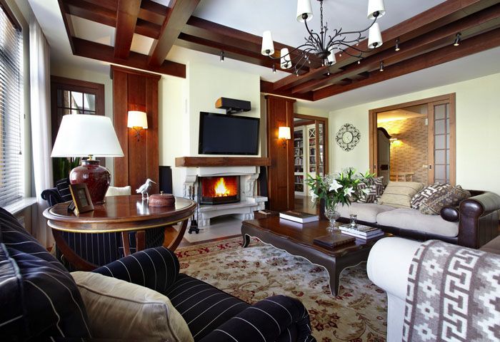 Wohnzimmer im Chalet-Stil