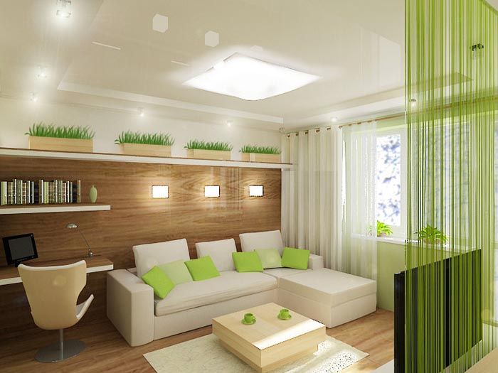 Öko-Stil im Wohnzimmer der Wohnung