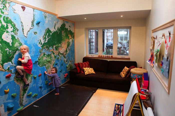 A very popular addition is the climbing wall - children can climb the wall all the way to the ceiling