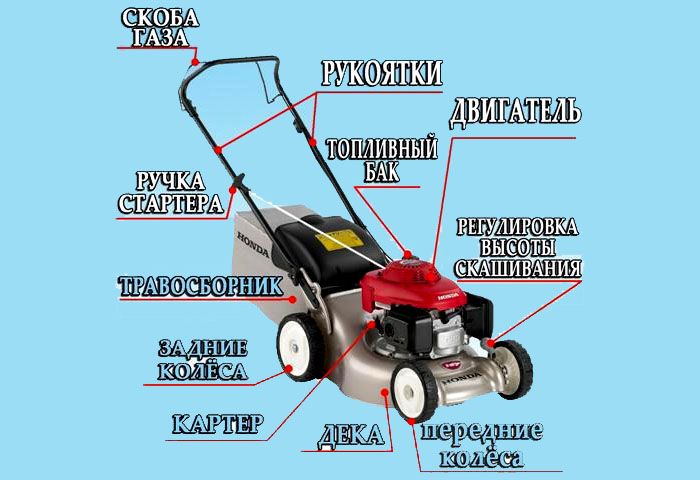 Quelles sont les parties d'une tondeuse à gazon