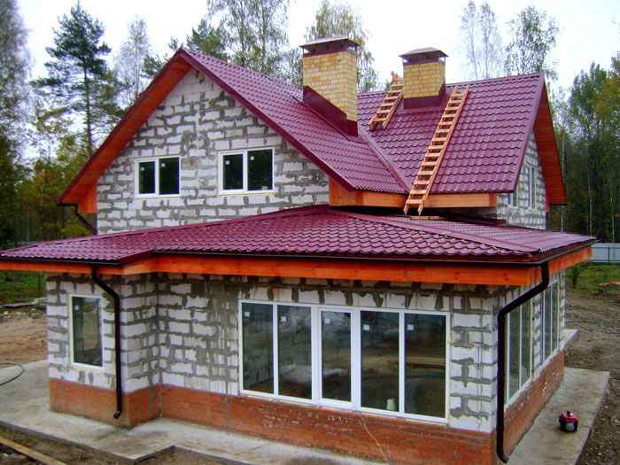 Веранда от газобетон