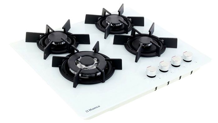 موقد Hansa من الزجاج الأبيض